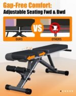 Foldable Weight Bench - Adjustable Bench for Full Body Workout, Fully Upright Backrest Design, Multi-Purpose Incline Decline Bench - 2025 Version Black - Image 3