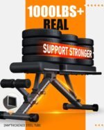 Foldable Weight Bench - Adjustable Bench for Full Body Workout, Fully Upright Backrest Design, Multi-Purpose Incline Decline Bench - 2025 Version Black - Image 5