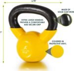 ProsourceFit Vinyl Coated Cast Iron Kettlebells for Full Body Fitness Workouts - Image 3
