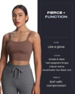 Aoxjox Women's Workout Sports Bras Fitness Yoga Crop Tank Twist Back Cami - Image 3