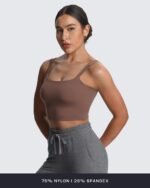 Aoxjox Women's Workout Sports Bras Fitness Yoga Crop Tank Twist Back Cami - Image 4