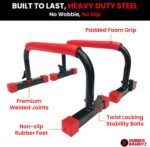 Rubberbanditz Parallette, Parallel Bars & Dip Station | At Home Gym Workout Equipment, L-Sit Bars & Calisthenics Equipment for Home. Perfect for Push Ups, Dips, Handstands & Gymnastics. - Image 4