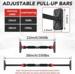 Pull Up Bar for Doorway – Chin Up Bar for Strength Training, No Screws Required – Portable Pull-Up Bar for Upper Body Workout with All Accessories - Image 6