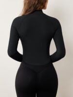 AVGO Women's Workout Jacket Lightweight Zip Up Cropped Yoga Jackets Slim Fit Athletic Tops with Thumb Holes - Image 4