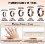 Smart Ring with Sleep Monitoring, Step Counting, Heart Rate, Blood Oxygen for iPhone and Android, No Subscription Fee, IP68 Waterproof Health Tracker (Black, 8) - Image 3