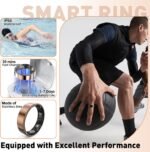 Smart Ring with Sleep Monitoring, Step Counting, Heart Rate, Blood Oxygen for iPhone and Android, No Subscription Fee, IP68 Waterproof Health Tracker (Black, 8) - Image 5