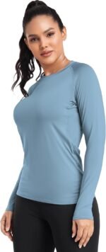 TELALEO 4 Pack Women's Compression Shirt Long Sleeve Performance Workout Baselayer Athletic Top Sports Gear - Image 3