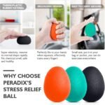 Peradix Hand Grip Strength Trainer, Stress Relief Ball, Wrist Rehab Therapy Hand Grip Equipment Ball Squishy Tools - Set of 3 Finger Resistance Exercise Squeezer - Image 4
