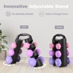 LIONSCOOL Set of 2 Neoprene Coated Dumbbell Hand Weights, Anti-Slip and Anti-Roll Hex Dumbbells in Pair for Strength Training, Resistance Training - Image 4