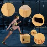 Yes4All 3-in-1 Wooden Plyo Box with Resistance Loop Bands- Plyometric Jump Box for Home Gym and Outdoor Workouts, 450 lbs Box Jump - Image 4
