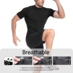 Men's Compression Shirts Cool Dry Short Sleeve Baselayer Athletic Workout T Shirts - Image 3