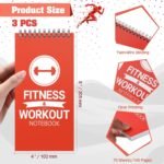 3 Pcs Gym Journal 4'' x 8'' Fitness and Workout Book Notebook 70 Sheets Workout Log Bodybuilding Workout Book Tracker Workout Planner Notepad for Women Men Training Goal - Image 3