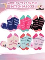 Eurzom 6 Pairs Funny Yoga Lover Socks for Women Novelty Cotton Crew Socks Yoga Stuff Christmas Gift for Women Girls Yogis Lovers - Image 3