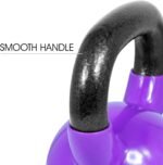 Yes4All Kettlebell, Vinyl Coated Kettlebell Cast Iron Sets with Stable Flat Bottom for Full Body Workout, Push up, Grip Strength Training & Weights Exercises - Image 3