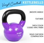 Yes4All Kettlebell, Vinyl Coated Kettlebell Cast Iron Sets with Stable Flat Bottom for Full Body Workout, Push up, Grip Strength Training & Weights Exercises - Image 4