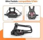 Dual-Function Bike Pedals - 9/16" SPD & Toe Cage Compatible for Road, Mountain, Spin Bikes - Indoor Cycling Pedals for Peloton, Schwinn, Sunny (Multiple Configurations) - Image 3