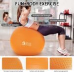 Gruper Yoga Ball, Multiple Sizes Non Slip Exercise Ball for Workout, Birthing, Balance, Stability, Pregnancy, 2200LB Capacity, Anti Burst Chair for Home and Office, Includes Quick Pump & Fitness Guide - Image 4