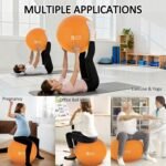 Gruper Yoga Ball, Multiple Sizes Non Slip Exercise Ball for Workout, Birthing, Balance, Stability, Pregnancy, 2200LB Capacity, Anti Burst Chair for Home and Office, Includes Quick Pump & Fitness Guide - Image 5