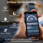 Smart Ring for Women & Men, Fitness Tracker with Heart Rate, Blood Oxygen, Sleep Monitoring, Long-Lasting Battery, IP68 Waterproof, Compatible with Android & iOS (Gold, 10) - Image 3