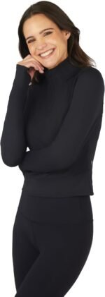 Yogalicious Womens Lux Crosstrain Everyday Half Zip Jacket with Thumbholes - Image 3