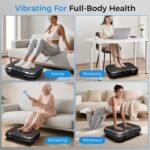 AoraPulse Vibration Plate Exercise Machine, Vibration Plate for Lymphatic Drainage Weight Loss, 400 Lbs Capacity Full Body Workout Vibrate Fitness Platform for Home Women Men - Image 6