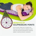 ProsourceFit Acupressure Mat and Pillow Set for Back/Neck Pain Relief and Muscle Relaxation, XL - Purpule/White - Image 4