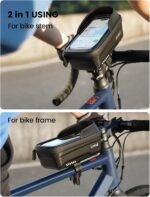 Lamicall Bike Frame Bag Waterproof - [1s Release] [2 in 1] Bike Phone Mount Holder, Bicycle Top Tube Bag, Cycling Pouch with Rain Cover, Bikes Accessories for Phones Under 7" - Image 4