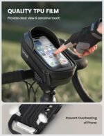 Lamicall Bike Frame Bag Waterproof - [1s Release] [2 in 1] Bike Phone Mount Holder, Bicycle Top Tube Bag, Cycling Pouch with Rain Cover, Bikes Accessories for Phones Under 7" - Image 5