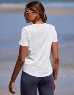PINSPARK Soft Workout Tops for Women Short Sleeve UV Protection Shirt Quick Dry Athletic Hiking Travel Basic Tee Shirts - Image 3