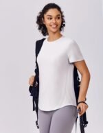 PINSPARK Soft Workout Tops for Women Short Sleeve UV Protection Shirt Quick Dry Athletic Hiking Travel Basic Tee Shirts - Image 7