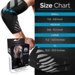 Physix Gear Workout Elbow Sleeves - Elbow Sleeves Compression for Weightlifting, Tendonitis, Bursitis, Compression Sleeves Elbow Support for Men & Women - Elbow Sleeve for Lifting, Grey/Black, XL - Image 3
