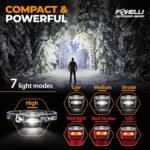Foxelli LED Headlamp Flashlight for Adults & Kids, Running, Camping, Hiking Head Lamp with White & Red Light, Comfortable Headband, Lightweight & Waterproof, 3 AAA Batteries - Image 4