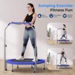 SereneLife 36/40" Foldable Mini Trampoline - Compact Fitness Trampoline for Kids Adults, Exercise Rebounder with Foam Handle, Indoor/Garden Workout Equipment, Max Load 150/220 lbs - Image 3