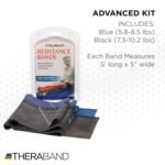 THERABAND Resistance Bands Set, Advanced Kit, Blue, Black, Latex Elastic Bands for Exercise & Physical Therapy, Strength Training for Upper & Lower Body Fitness - Image 3