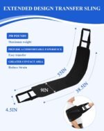 SPRING SEAON Transfer Sling - Essential Transfer Belt Lifting Strap for Elderly and Disabled with Mobility Aids- Lift Assist Gait Belts for Seniors for Home, Hospital, Nursing Care (Black) - Image 4