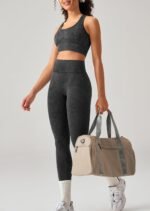 OLCHEE Womens Workout Sets 2 Piece - Acid Wash Seamless Yoga Outfits High Waist Leggings Padded Racerback Sports Bra Gym Set - Image 5