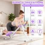 Ab Machine, Adjustable Ab Trainer Machine for Abs Workout at Home Gym, Abdominal Trainer for Stomach Workout, Foldable Abdominal Exercise Machine with Knee Protection and LCD Monitor - Image 3