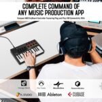 M-Wave 25 Key USB MIDI Keyboard Controller With 8 Backlit Drum Pads, Bluetooth Semi Weighted Professional dynamic keybed 8 Knobs and Music Production,Software Included (classics) K5 - Image 3