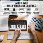 M-Wave 25 Key USB MIDI Keyboard Controller With 8 Backlit Drum Pads, Bluetooth Semi Weighted Professional dynamic keybed 8 Knobs and Music Production,Software Included (classics) K5 - Image 4