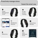 Fitbit Inspire 3 Health & Fitness Activity Tracker (Black) with Workout Intensity, Sleep Tracking, Heart Rate, S & L Bands, 3.3foot Charging Cable, Wall Adapter, Screen Protectors & PremGear Cloth - Image 4