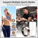 Smart Ring Health Tracker - Heart Rate, Blood Oxygen, Blood Pressure, Sleep & Step Monitoring, Multi-Sport Modes, Ideal Gifts for Parents, Girlfriend Gifts, Boyfriend Gifts (Black, 10) - Image 5