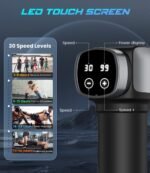 Massage Gun, Deep Tissue Massage Gun for Pain Relief, Handheld Electric Muscle Back Massager, Super Quiet Percussion Electric Massager with 30 Speed Levels 6 Massage Heads, Carry Case (Black) - Image 3