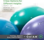 Gaiam Total Body Exercise Balance Stability Yoga Ball, Anti-Burst with Air Pump for Home, Office Chair, and Fitness - Various Sizes - Image 3