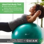 Gaiam Total Body Exercise Balance Stability Yoga Ball, Anti-Burst with Air Pump for Home, Office Chair, and Fitness - Various Sizes - Image 4