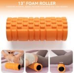 Foam Roller High Density 13" Patented Exercise Roller for Deep Tissue Muscle Massage, Muscle Massage and Myofascial Trigger Point Release, Relieves Muscle Pain, Improves Mobility (Orange) - Image 4