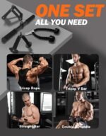Fitarc Cable Machine Attachment Set, LAT Pulldown Attachments for Home Gym Equipment, Tricep Pull Down Attachment for Home Gym Accessories, LAT Pull Down Bar and Tricep Rope Cable Attachment - Image 3