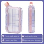 New Weekly Pill Organizer, Moisture-Proof Storage Case, Daily Travel Pill Storage Container, Travel Pill Box – Suitable for Vitamins, Dietary Supplements & Fish Oil(Purple) - Image 3