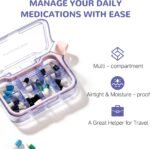 New Weekly Pill Organizer, Moisture-Proof Storage Case, Daily Travel Pill Storage Container, Travel Pill Box – Suitable for Vitamins, Dietary Supplements & Fish Oil(Purple) - Image 4