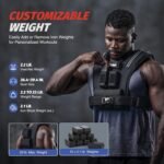 ZELUS Weighted Vest Men, 23/36/45 lb. Weight Vest with 10/16/20 Adjustable Iron Weights for Muscle Building Strength & Functional Training, Weighted Vest for Men with Reflective Strips. - Image 6