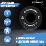 EVERYMATE Black Change Weight Plates 1.25LB 2.5LB 5LB Set Fractional Olympic Bumper Plates for Cross Training Steel Insert Strength Training - Image 4
